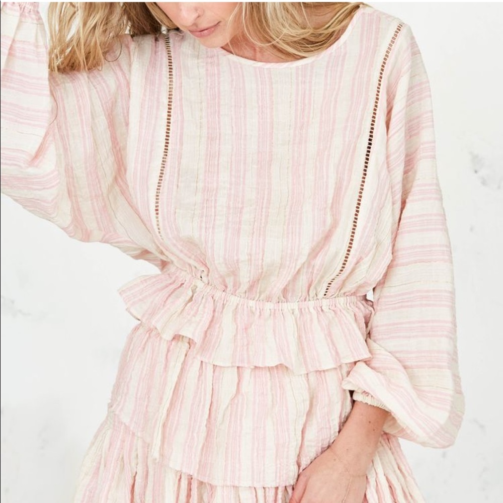 Loveshackfancy pink boho top